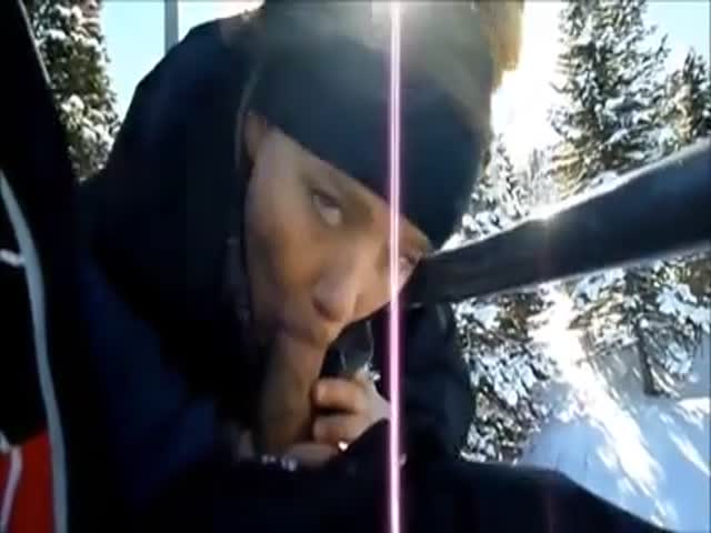 GF Gives Blowjob On Ski Lift And Slope At HomeMoviesTubecom